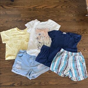 Lot of 3 Girls Summer Clothes Shirts and Shorts XS S M